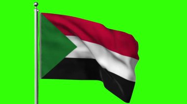 3 boyutlu illüstrasyon. Libya bayrağı. Rüzgarda sallanan ipek.