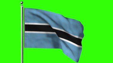 Bayrak direğinde Botswana bayrağı