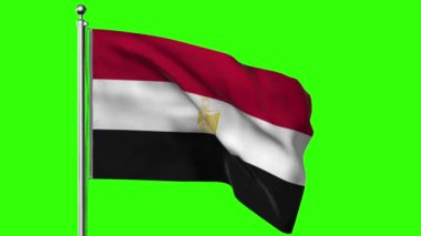 Arkadaki rüzgarda 3 boyutlu Mısır bayrağı oluşturma.