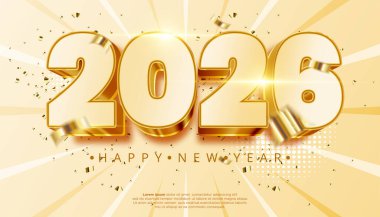 2026 Mutlu Yıllar Altın Sayılar Konfeti Kutlaması ile Şenlik Arkaplanı