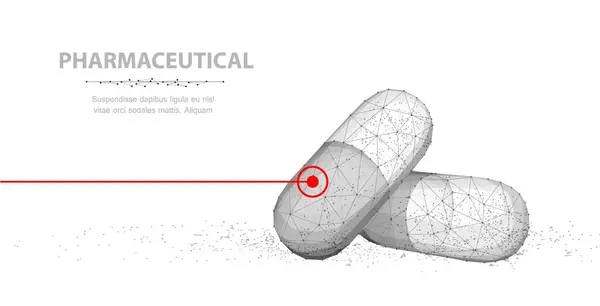 Haplar. Soyut 3D yakın çekim illüstrasyon beyaz zemin üzerinde kırmızı çizgi olan iki kapsül hapı. Tıbbi eczane, sağlık, vitamin, antibiyotik ilaç, tedavi konsepti