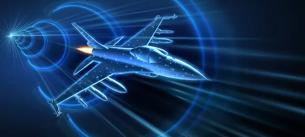 Hızlı savaş jeti. Askeri uçak, havacılık, bombardıman uçağı, uzay gücü, gizli savaş teknolojisi, jet hipersonik motorlar, gelişmiş sensör füzyonu, ordu havacılık konsepti.