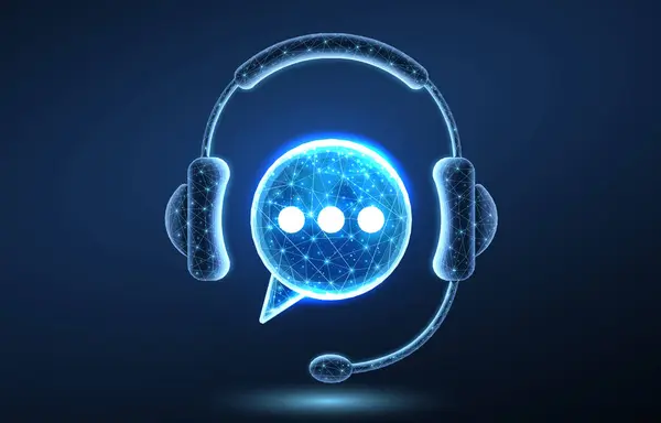 Müşteri hizmetleri kulaklığı. Destek çağrısı, canlı tavsiye, telefon robotu, sohbet kulaklığı, hizmet merkezi, yardım danışmanı, sanal bağlantı, bakım operatörü, mikrofon çevrimiçi, uzman yardım hattı 3D konsepti.