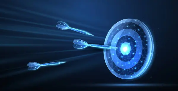 Hedef konsept vektör çizimi. İş hedefi, pazarlama stratejisi, dijital hedef, tam isabet oranı, siber meydan okuma, yenilik hedefi, odaklanma hedefi, dart tahtası, İnternet pazarı.