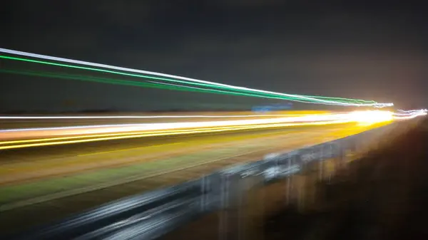 stock image Light Trails on a Highway at Night