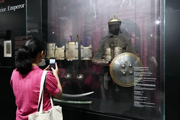 NEW DELHI, INDIA - 24 Temmuz 2024: Sunder Nursery 'deki Humayun Müzesi manzarası, 24 Temmuz 2024, Yeni Delhi, Hindistan.