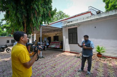 NEW DELHI, INDIA - JULY 25, 2024: A view of the newly allotted office to AAP Party at Ravi Shankar Shukla Lane on July 25, 2024 in New Delhi, India.  clipart