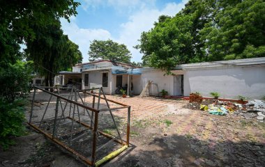 NEW DELHI, INDIA - JULY 25, 2024: A view of the newly allotted office to AAP Party at Ravi Shankar Shukla Lane on July 25, 2024 in New Delhi, India.  clipart