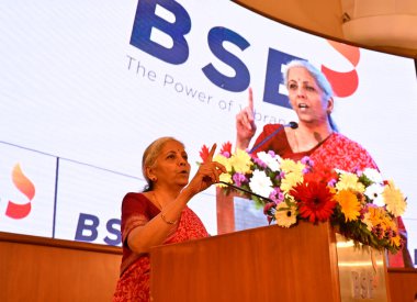 MUMBAI, INDIA - 14 Mayıs: Nirmala Sitharaman, Vikshit Bharat 2047 sırasındaki etkileşimli oturum için BSE 'nin Maliye ve Kurumsal İşler Bakanı, Hindistan' ın Mumbai kentinde 14 Mayıs 2024 tarihinde BSE 'de Hint Finansal Pazarı vizyonu. Fotoğraf: Anshuman Poy