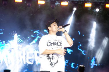 NEW DELHI, INDIA - 10 Mayıs 2024: Rapçi Panther, SRCC 'nin Kuzey Kampüsü, Delhi Üniversitesi' ndeki üç günlük festivalinin son gününde sahne aldı,