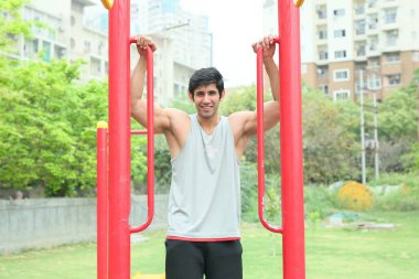 NEW DELHI, INDIA - APRIL 14, 2024: (EDITOR'S NOTE: This is an exclusive image of Hindustan Times) Bollywood actor Varun Sood poses during an exclusive interview with HT City,  on April 14, 2024 in New Delhi, India clipart