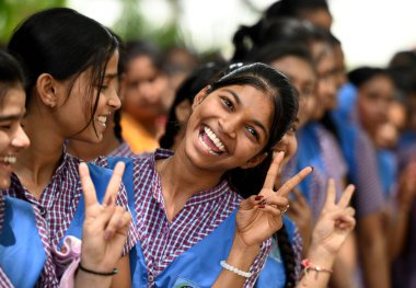 NOIDA, INDIA - 20 Nisan 2024 'te Hindistan' ın Noida kentinde bulunan Chet Ram Sharma Eğitim Koleji 'nde 10 ve 12. Giriş yüzdesi 10. sınıf için 89.55..