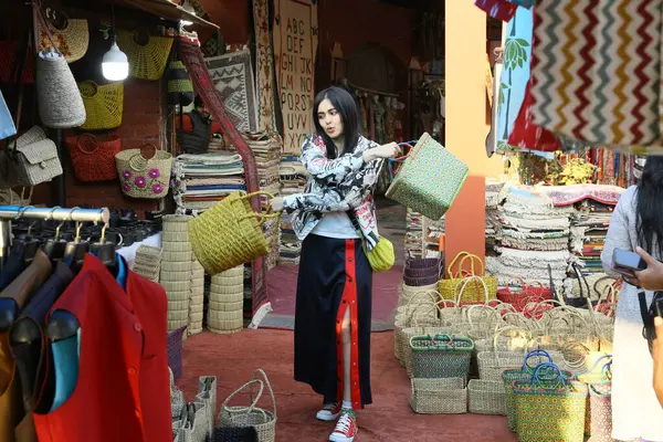 stock image NEW DELHI, INDIA - FEBRUARY 23, 2024: (EDITOR'S NOTE: This is an exclusive image of Hindustan Times) Bollywood actress Adah Sharma poses during an exclusive interview with HT City, while exploring the culture at Dilli Haat, on February 23, 2024 