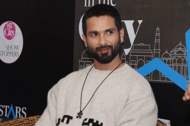 NEW DELHI, INDIA - 1 Şubat 2024: Bollywood oyuncusu Shahid Kapoor, HT City ile yeni filmi Teri Baaton Mein Aisa Uljha Jiya 'nın tanıtımı için yaptığı özel röportajda 