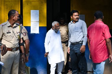 MUMBAI, INDIA  JANUARY 13: PMLA court one day allowed 74-year-old arrested Jet Airways (India) Ltd founder Naresh Goyal to meet his ailing and bedridden wife co-accused Anita Goyal on humanitarian grounds at their home in South Mumbai clipart