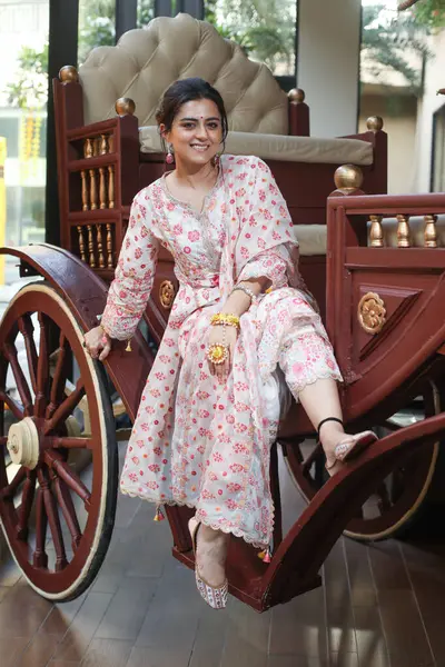 stock image NEW DELHI, INDIA  AUGUST 28: Indian actress Ridhi Dogra poses during an exclusive interview with HT City for Rakhi festival special shoot, on August 28, 2023 in New Delhi, India. 