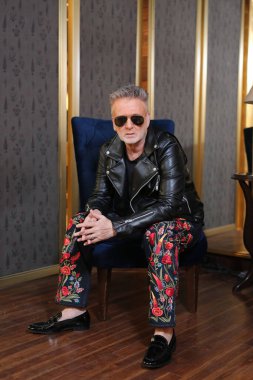 NEW DELHI, INDIA  JUNE 15: Indian fashion designer Rohit Bal during an interview with Hindustan Times, on June 15, 2023 in New Delhi, India.  clipart