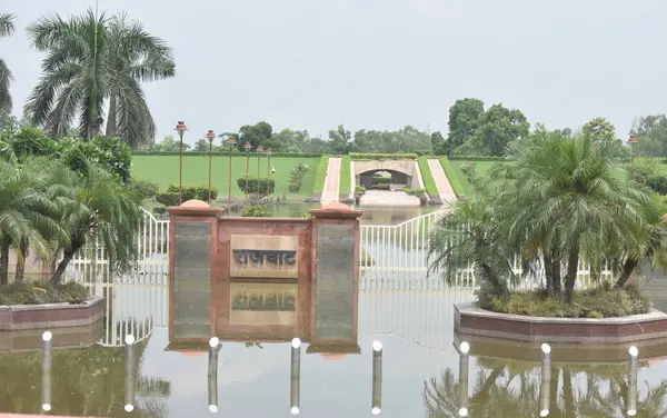 stock image NEW DELHI, INDIA - JULY 19: A view of Flooded water at Rajghat filled after flood in the Capital on July 19, 2023 in New Delhi, India. Daily life started limping back to normalcy in the national capital as the water level started receding in areas th