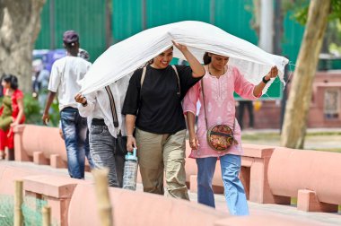 NEW DELHI INDIA - 4 Haziran 2024 Sıcak bir yaz öğleden sonrasında Yeni Delhi Hindistan 'da 4 Haziran 2024 tarihinde Kartavya Path Lawns' da sıcak hava dalgasına göğüs gerdi. Fotoğraf: Raj K Raj / Hindustan Times 