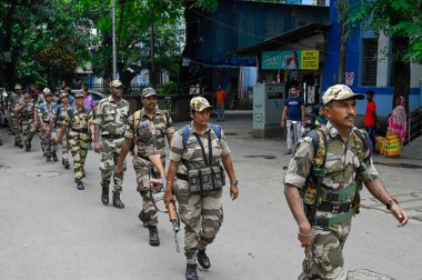 KOLKATA INDIA AUGust 22 2024 Yüksek Mahkeme Merkezi Endüstriyel Güvenlik Gücü CISF tarafından yönetiliyor ve RG Kar Tıp Fakültesi & Hastanesinin güvenliğini devralıyor. 