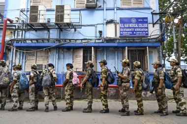 KOLKATA INDIA AUGust 22 2024 Yüksek Mahkeme Merkezi Endüstriyel Güvenlik Gücü CISF tarafından yönetiliyor ve RG Kar Tıp Fakültesi & Hastanesinin güvenliğini devralıyor. 