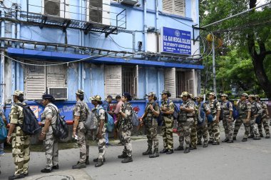 KOLKATA INDIA AUGust 22 2024 Yüksek Mahkeme Merkezi Endüstriyel Güvenlik Gücü CISF tarafından yönetiliyor ve RG Kar Tıp Fakültesi & Hastanesinin güvenliğini devralıyor. 