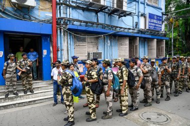 KOLKATA INDIA AUGust 22 2024 Yüksek Mahkeme Merkezi Endüstriyel Güvenlik Gücü CISF tarafından yönetiliyor ve RG Kar Tıp Fakültesi & Hastanesinin güvenliğini devralıyor. 
