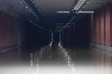 YENİ DELHI INDIA 29 HAZİRAN 2024 Sarita Vihar altgeçidinde dün 29 Haziran 2024 Cuma günü Yeni Delhi Hindistan 'da yağış sonrası Waterlog' a göre Hindistan Meteoroloji Bölümü önümüzdeki iki gün boyunca Delhi 'de çok şiddetli yağış bekleniyor.