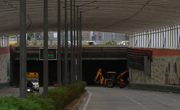 stock image NEW DELHI INDIA JUNE 29 2024 Pragti Maiden tunnel closed for traffic due to Water logged after one day before yesterday Heavy rainfall on June 29 2024 in New Delhi India The India Meteorological Department IMD predicts heavy to very heavy rainfall in