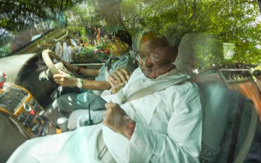 NEW DELHI, INDIA - JUNE 7 2024  Bihar Chief Minister and JD(U) leader Nitish Kumar leaving after meeting with newly elected party MPs ,  on June 7, 2024 in New Delhi, India.  (Photo by Raj K Raj/Hindustan Times) clipart