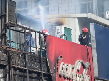 NEW DELHI INDIA JUNE 15 2024 A major fire broke out in a market complex in south Delhis Vasant Vihar in the early hours of Saturday in which at least five shops were gutted fire department said adding that no injuries were reported in the incident clipart