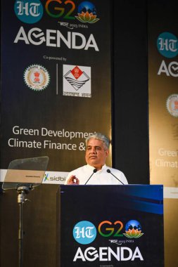 NEW DELHI INDIA Mayıs 18 2023 Bhupender Yadav Birlik Çevre ve iklim değişikliği Bakanı 18 Mayıs 2023 'te Sanchit Khan tarafından Yeni Delhi Hindistan' da çekilmiştir.