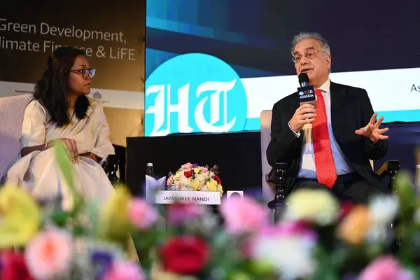 stock image NEW DELHI INDIA MAY 18 2023 Ugo Astuto Ambassador of the delegation of EU to India seen during a panel discussion during the Hindustan Times G20 Agenda at Ambedkar International Center on May 18 2023 in New Delhi India Photo by Sanchit Khanna Hindust