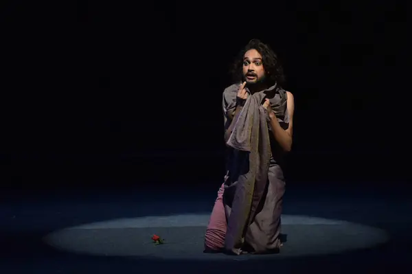 stock image NEW DELHI, INDIA  APRIL 26: Artists perform in Laila Majnun play presented by National School of Drama, direction by Ram Gopal Bajaj, Co-director & sound by Rajesh Singh, translator by Shabbir Irshad Usmani at NSD auditorium, on April 26, 2023 