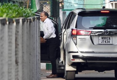 NEW DELHI INDIA MAY 15 2023 Congress leader Adhir Ranjan Chowdhury arrives at the residence of Congress President Mallikarjun Kharge on May 15 2023 in New Delhi India Photo by Sanjeev Verma Hindustan Times  clipart