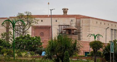 NEW DELHI INDIA 24 Mayıs 2023 Yeni Delhi Parlamento Binası manzarası Yeni Parlamento binası 28 Mayıs 2023 tarihinde açılacak Fotoğraf: Raj K Hindustan Times 