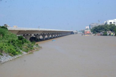 PATNA, INDIA - AUGUST 24: A view of increasing water level of Ganga river at Sabhyata Dwar on August 24, 2024 in Patna, India. (Photo by Santosh Kumar/Hindustan Times ) clipart