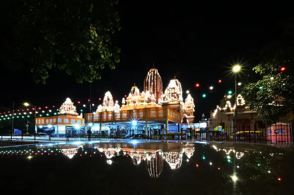 stock image NEW DELHI INDIA AUGUST 24 2024 Illuminating Laxmi Narayan Birla Mandir ahead of Janmashtami Festival Photo by Salman Ali Hindustan Times 