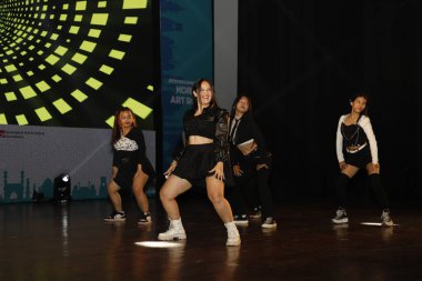 NEW DELHI INDIA MAY 23 2023 Indian K Pop group Girl Crush danced to a medley of popular K Pop numbers during the Indo Korean culture and camaraderie at Kamani Auditorium Mandi House on May 23 2023 in New Delhi India Dressed in colorful attires Korean clipart