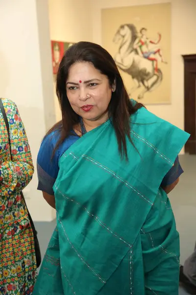 stock image NEW DELHI INDIA MAY 23 2023 Meenakshi Lekhi Minister of State for External Affairs and Culture during the opening of an Italian art exhibition titled The Grand Italian Vision the ongoing showcase features an anthology of 70 masterpieces from the Farn