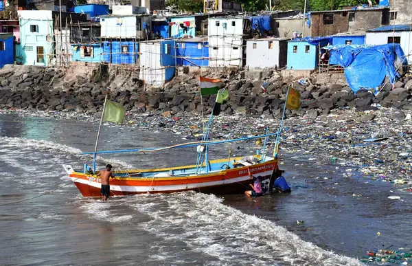 stock image MUMBAI INDIA JUNE 5 2023 Tonnes of plastic waste seen near Badhwar Park on World Environment Day Colaba on June 5 2023 in Mumbai India Photo by Bhushan Koyande HT Photo 