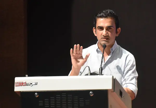 stock image NEW DELHI INDIA JUNE 8 2023 BJP MP Gautam Gambhir during the inauguration of the new campus of the Guru Gobind Singh Indraprastha University GGSIPU on June 8 2023 in New Delhi India Photo by Sonu Mehta Hindustan Times 