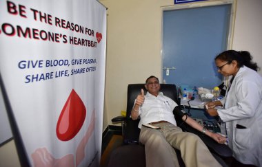 NEW DELHI INDIA JUNE 14 2023 Hospital staff donated Blood During the World Blood Donor Day at RML Hospital as part of the countrywide Raktdaan Amrit Mahotsav at RML Hospital Photo by Sonu Mehta Hindustan Times clipart