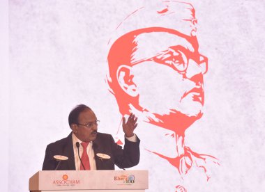 NEW DELHI INDIA JUNE 17 2023 National Security Advisor Ajit Doval addressing the Netaji Subhas Chandra Bose Memorial Lecture 2023 on June 17 2023 in New Delhi India Ajit Doval opined that the partition of India could have been avoided if Netaji Subha clipart