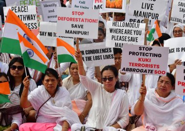 MUMBAI INDIA 17 Haziran 2023 Manipuri Halkı, 17 Haziran 2023 'te Mumbai Hindistan' da Bhushan Koyande Hindustan Times tarafından çekilmiştir. 