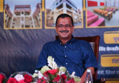 Yeni DELHI INDIA JUNE 26 Haziran 2023 Arvind Kejriwal Delhi Başbakanı Sarvoda Co-Ed School Libaspur 'da yeni inşa edilen okulun açılışında Sanchit Khanna Hindustan Tim