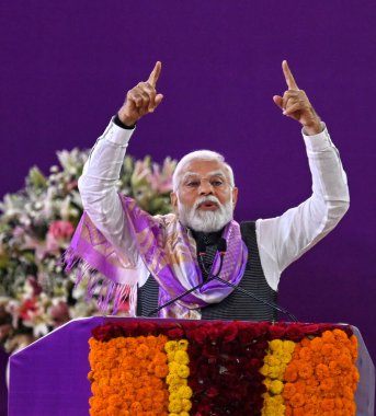 NEW DELHI INDIA HAZİRAN 30 HAZİRAN 2023 Başbakan Narendra Modi, 30 Haziran 2023 tarihinde Delhi Üniversitesi 'nin Yeni Delhi' deki 100. yıldönümü kutlamaları sırasında, Raj K Hindistan Times tarafından çekilmiştir. 