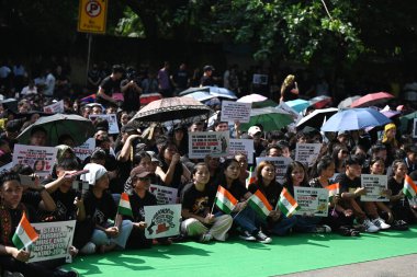 MUMBAI INDIA 31 AĞUSTOS 2024 Manipur Kuki Cemaati 'nden insanlar 31 Ağustos 2024' te Manipur 'da Manipur' da şiddet ve barış talebini protesto ettiler.
