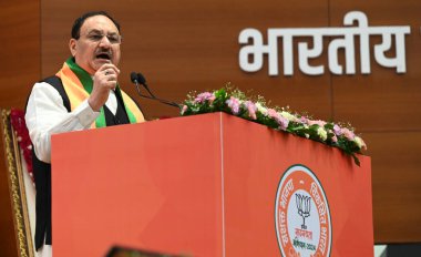 NEW DELHI INDIA SEPTEMBER 2 2024 Birlik Sağlık Bakanı ve Ulusal Başkan JP Nadda BJP üyelik kampanyası 2024 