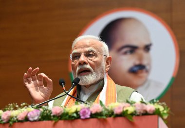 NEW DELHI INDIA 2 Eylül 2024 Başbakan Narendra Modi BJP Genel Merkezi DDU Marg Fotoğrafı: Sonu Mehta Hindustan Times